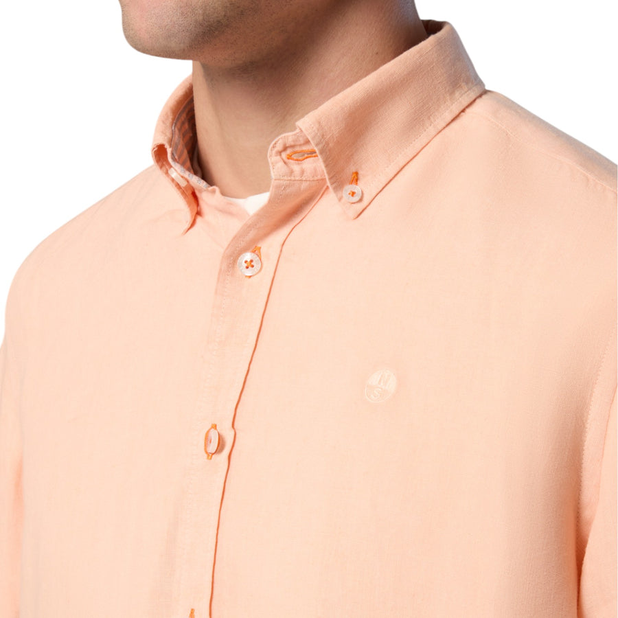 Camicia uomo di lino con bottoni in corozo
