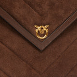 Bustina donna in pelle scamosciata con logo Love Birds