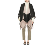 Poncho donna con logo e frange