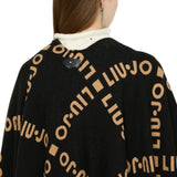 Poncho donna con logo e frange