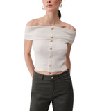 Top donna bardot in maglia