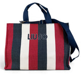 Borsa donna  tote in tela a righe