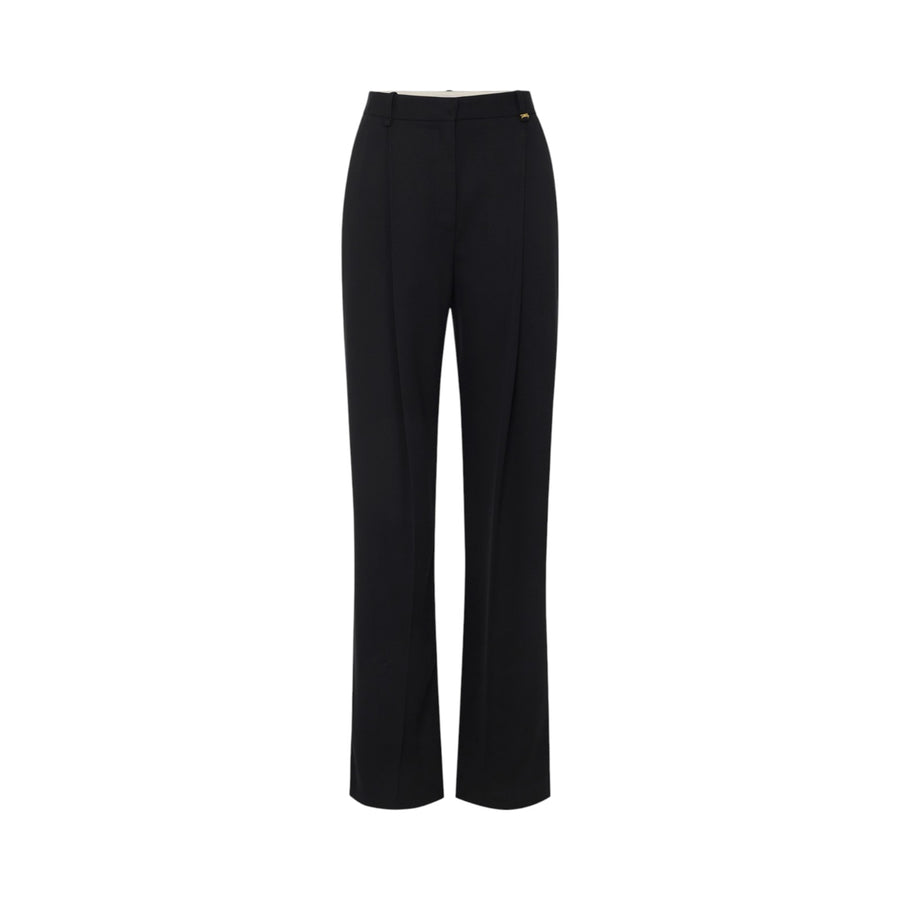 Pantaloni donna in fresco di lana leggera con pinces