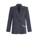 Blazer donna in flanella gessata