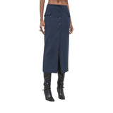 Gonna donna midi sartoriale con botton