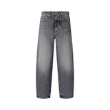 Jeans donna denim grigio con effetto schiarito