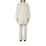 Cappotto donna in tessuto effetto faux fur