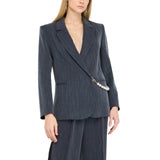 Blazer donna in flanella gessata