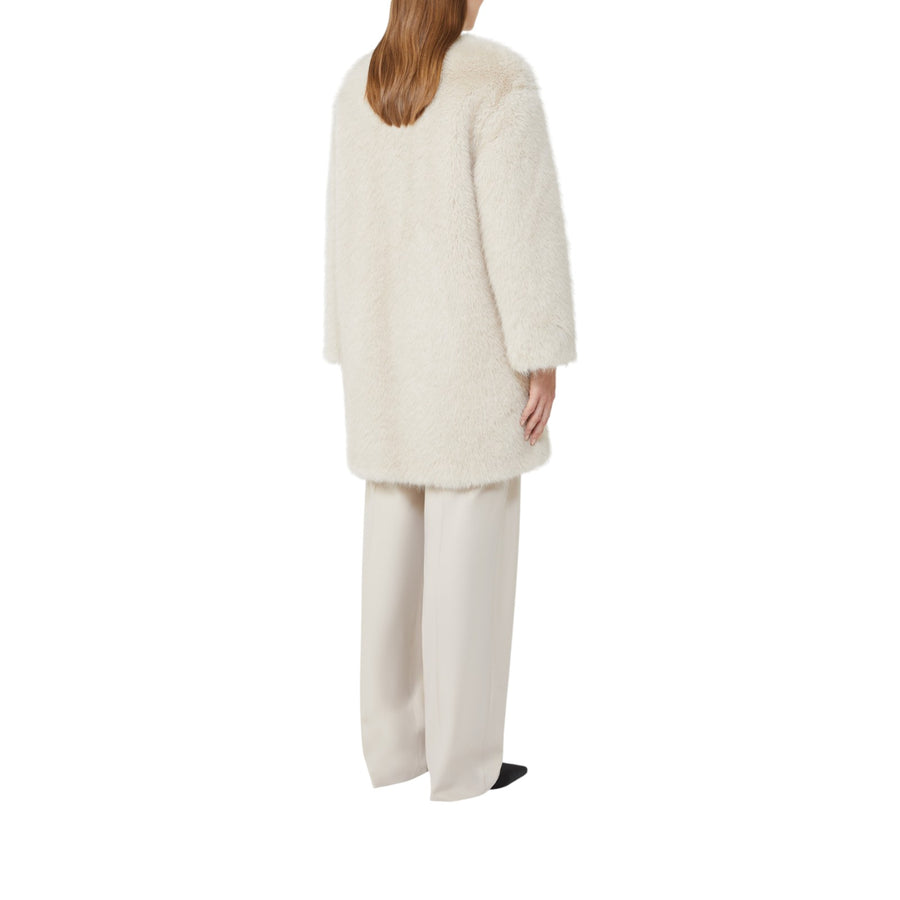 Cappotto donna in tessuto effetto faux fur