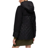 Cappotto donna con inserti in nylon trapuntato