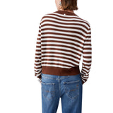 Cardigan donna con inserto in twill stampato