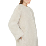Cappotto donna in tessuto effetto faux fur
