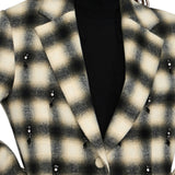 Giacca donna a quadri con ricami gioiello