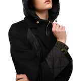 Cappotto donna con inserti in nylon trapuntato