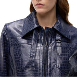 Giubbino donna aviator effetto pelle di coccodrillo