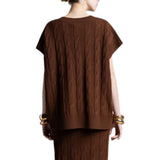 Gilet a trecce 100% lana