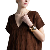Gilet a trecce 100% lana