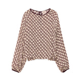 T-shirt donna a maniche lunghe con stampa