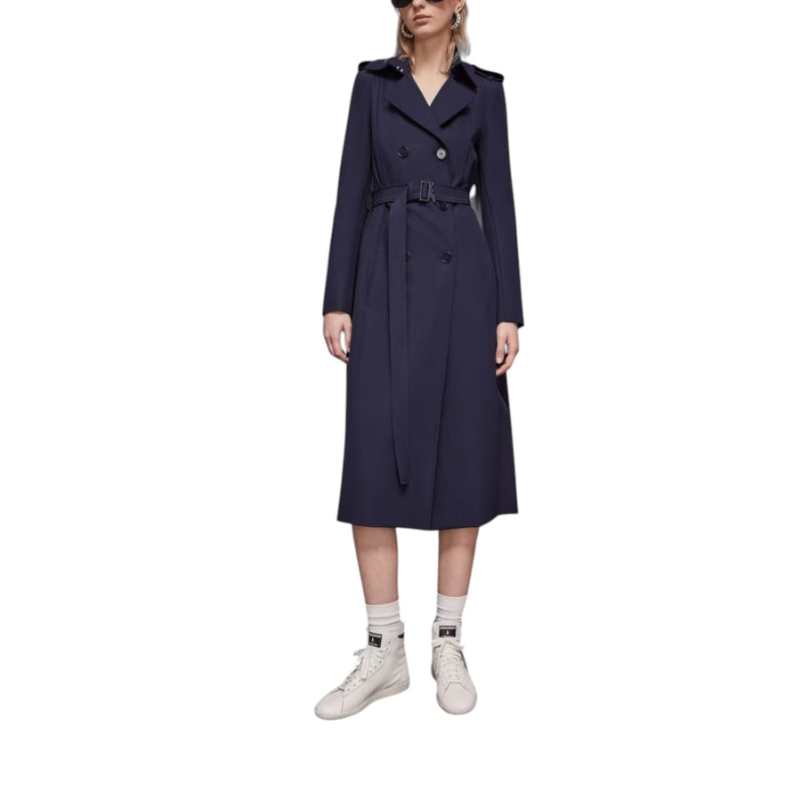 Trench donna con fibbia in nylon bielastico