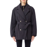 Cappotto donna corto doppiopetto con cintura
