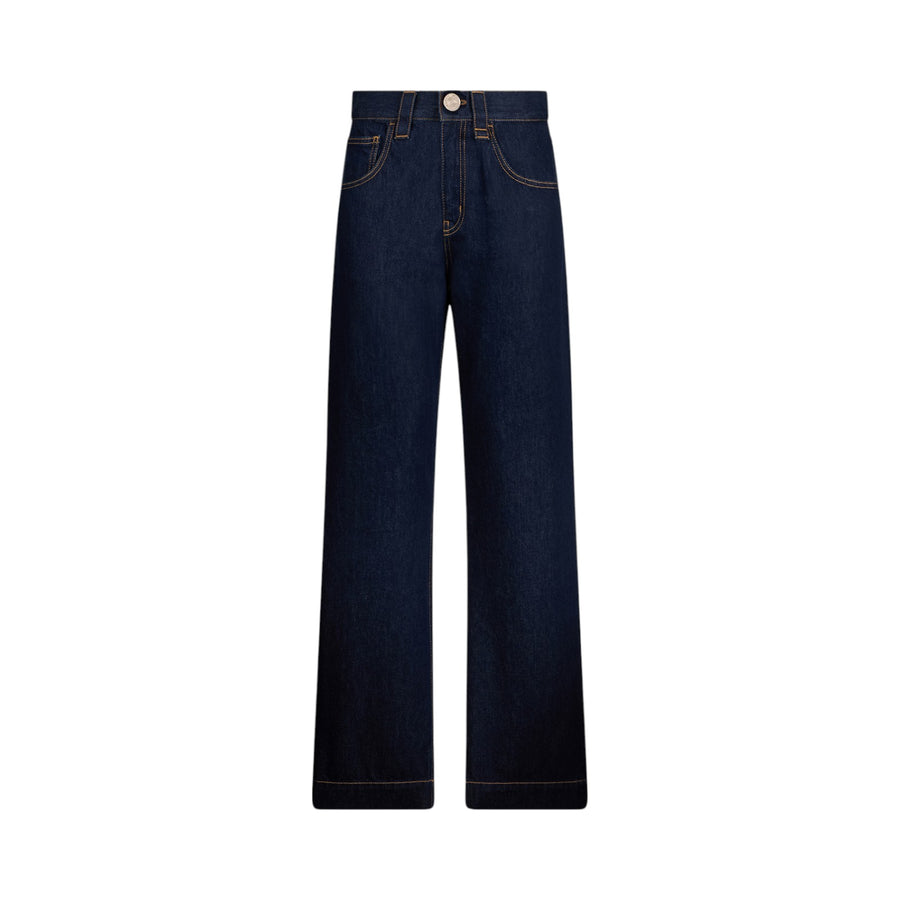 Jeans donna straight con perle gioiello