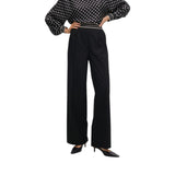 Pantalone donna dritto in gomma bicolore a contrasto