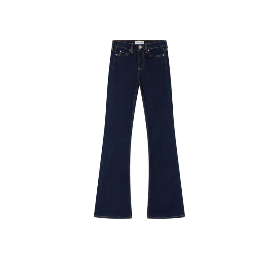 Jeans donna a zampa denim scuro