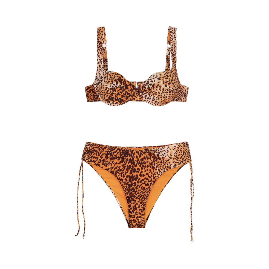 Bikini donna con ferretto e slip americano coprente stained