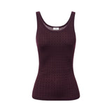 Top donna in lana con micro-logo jacquard