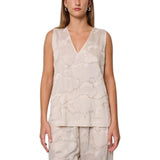 Top donna con ricamo a filo e canottiglie