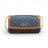 Borsa donna a tracolla piccola in denim jacquard