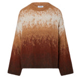 Maglia donna jacquard in lana spazzolata