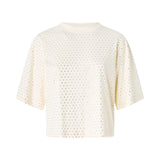 T-shirt donna con strass e logo