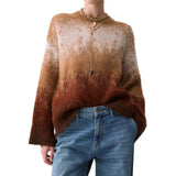 Maglia donna jacquard in lana spazzolata
