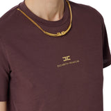 T-shirt donna in jersey di cotone con collana