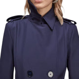 Trench donna con fibbia in nylon bielastico