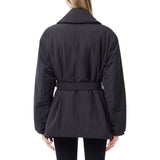 Cappotto donna corto doppiopetto con cintura