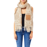 Sciarpa donna con frange e logo