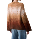 Maglia donna jacquard in lana spazzolata