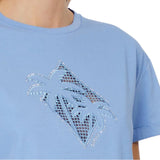 T-shirt donna con ricamo a jour