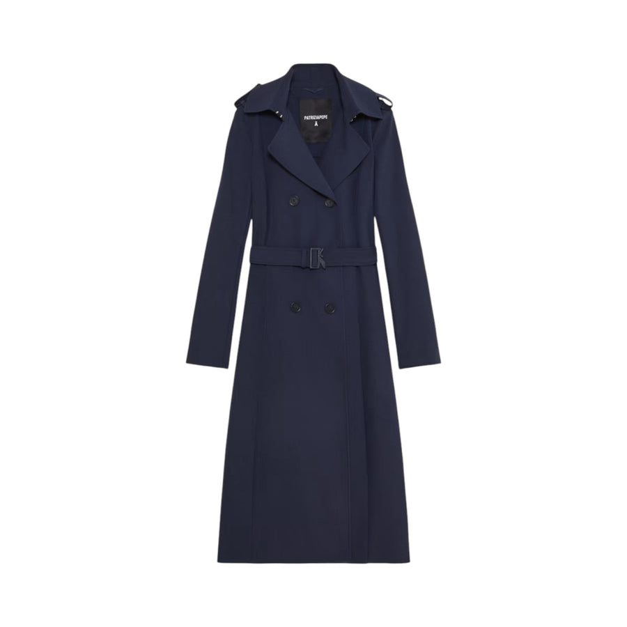 Trench donna con fibbia in nylon bielastico