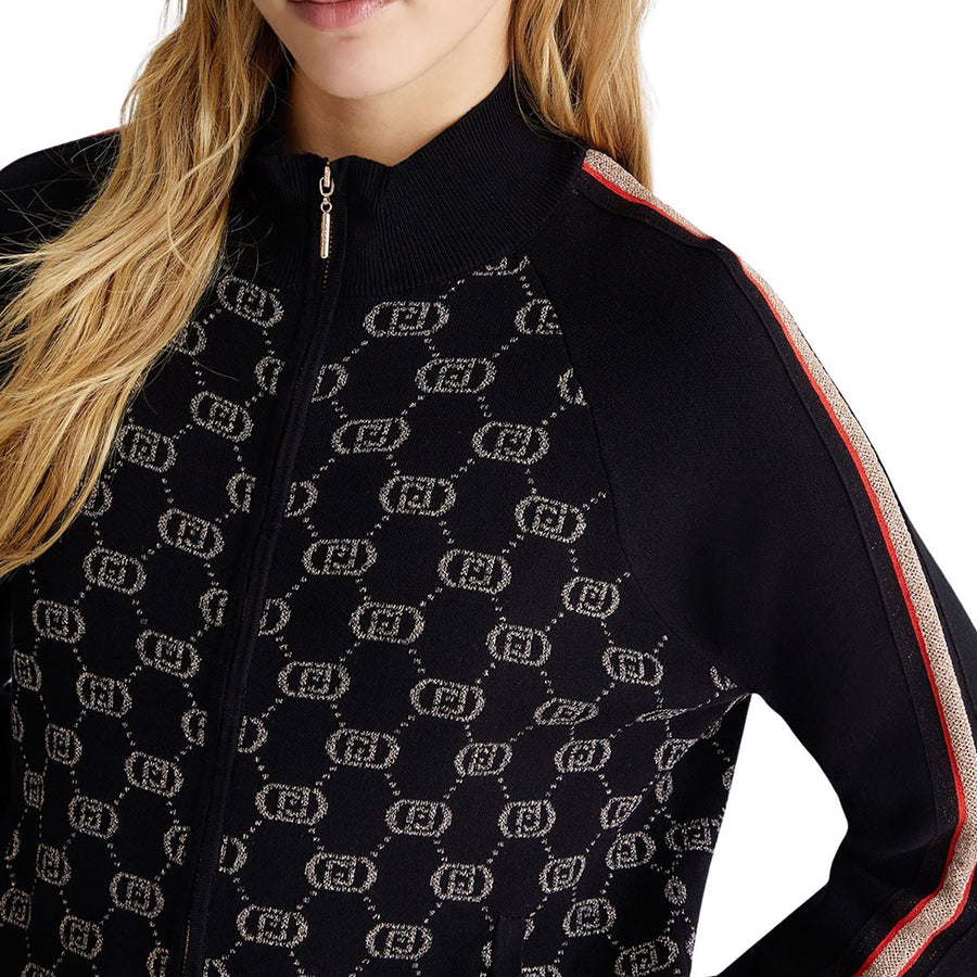 Cardigan donna con logo monogram