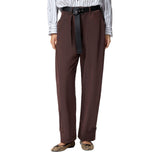 Pantaloni donna loose fit con cintura annodata