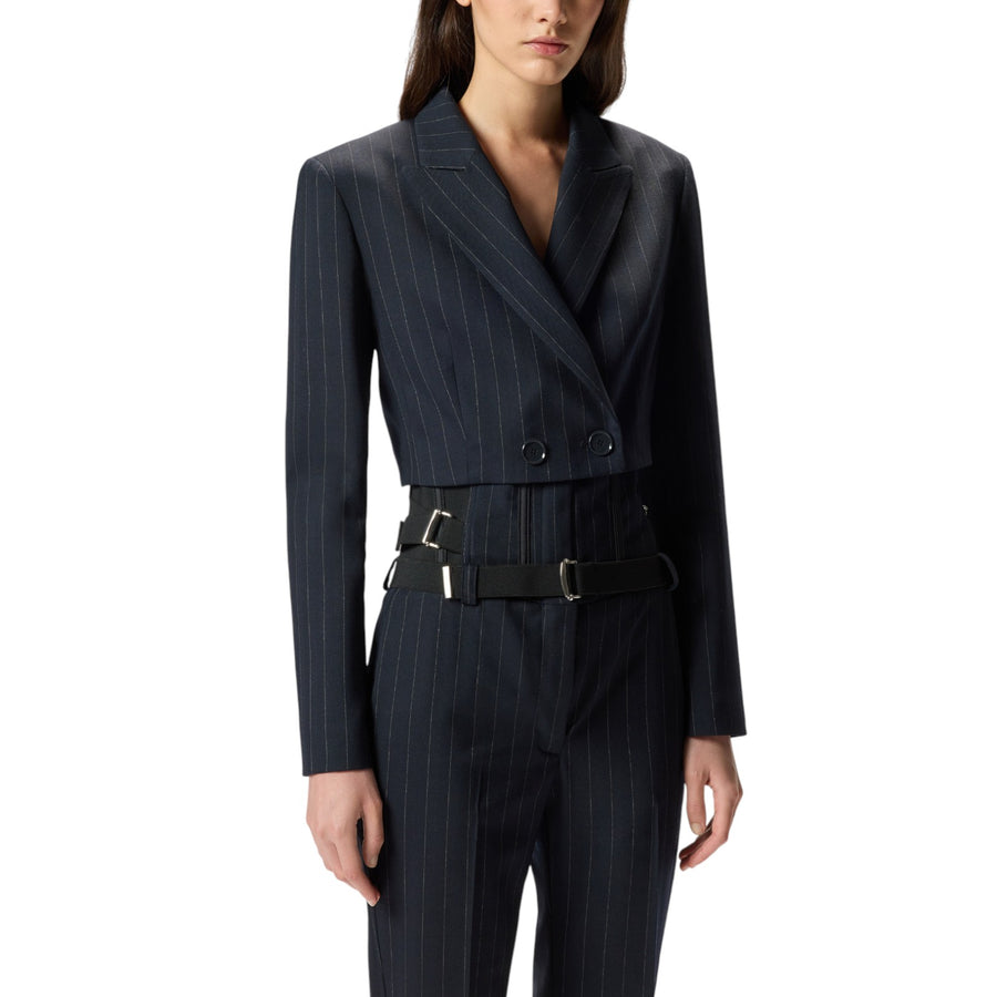 Giacca donna corta in lana poly gessata