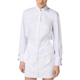 Camicia donna in popeline di cotone con colletto smoking