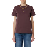 T-shirt donna in jersey di cotone con collana
