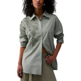 Camicia donna oversize con ricamo