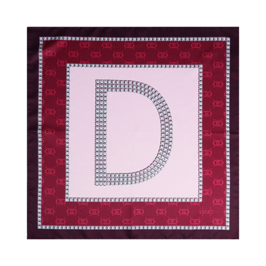 Foulard donna rosso lettera D