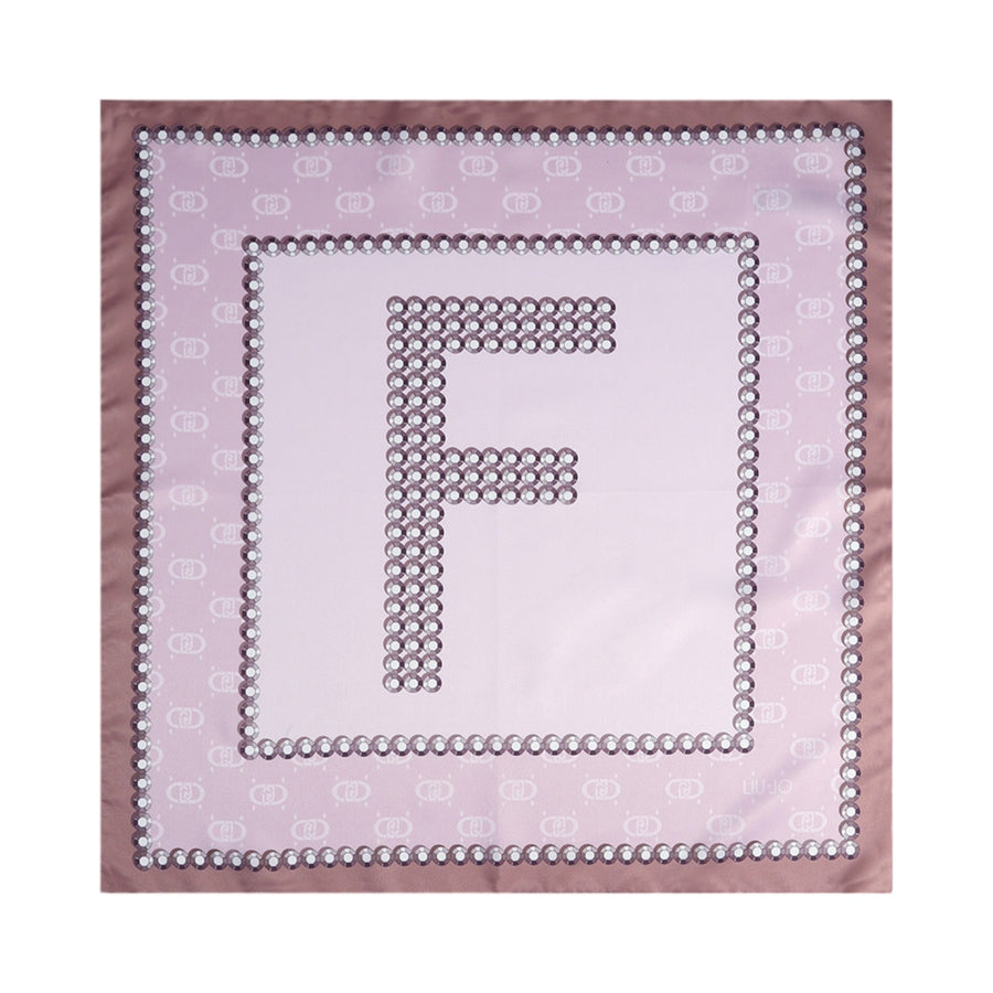 Foulard donna beige lettera F