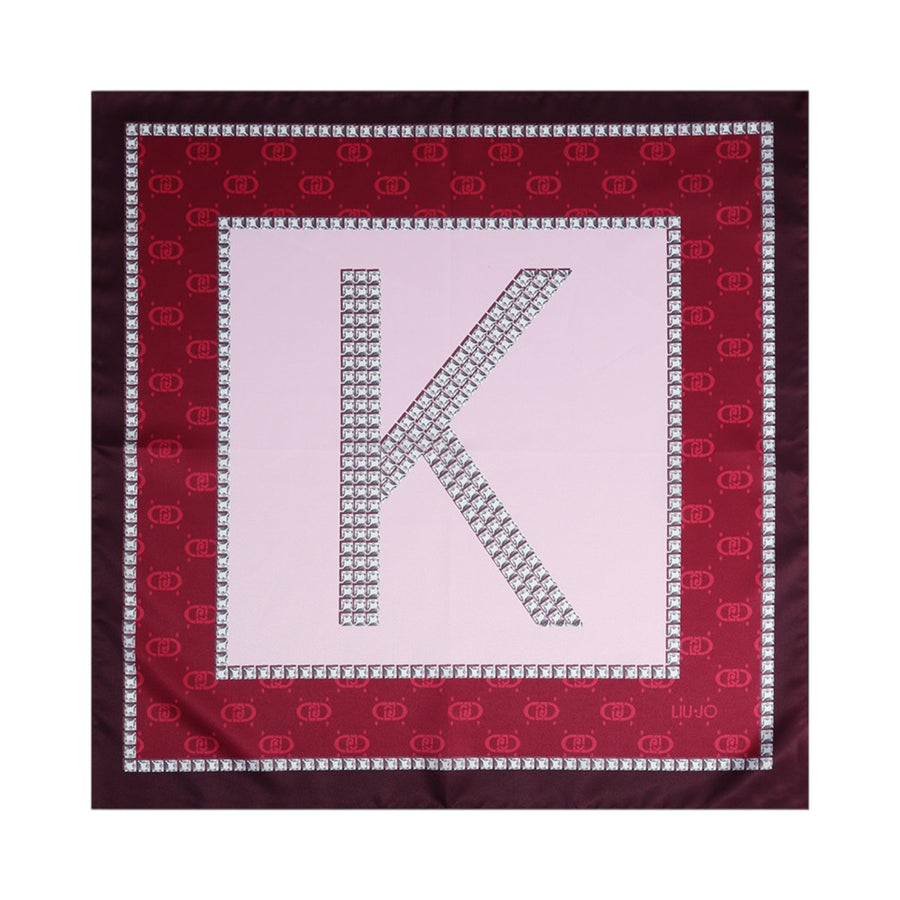 Foulard donna rosso lettera K